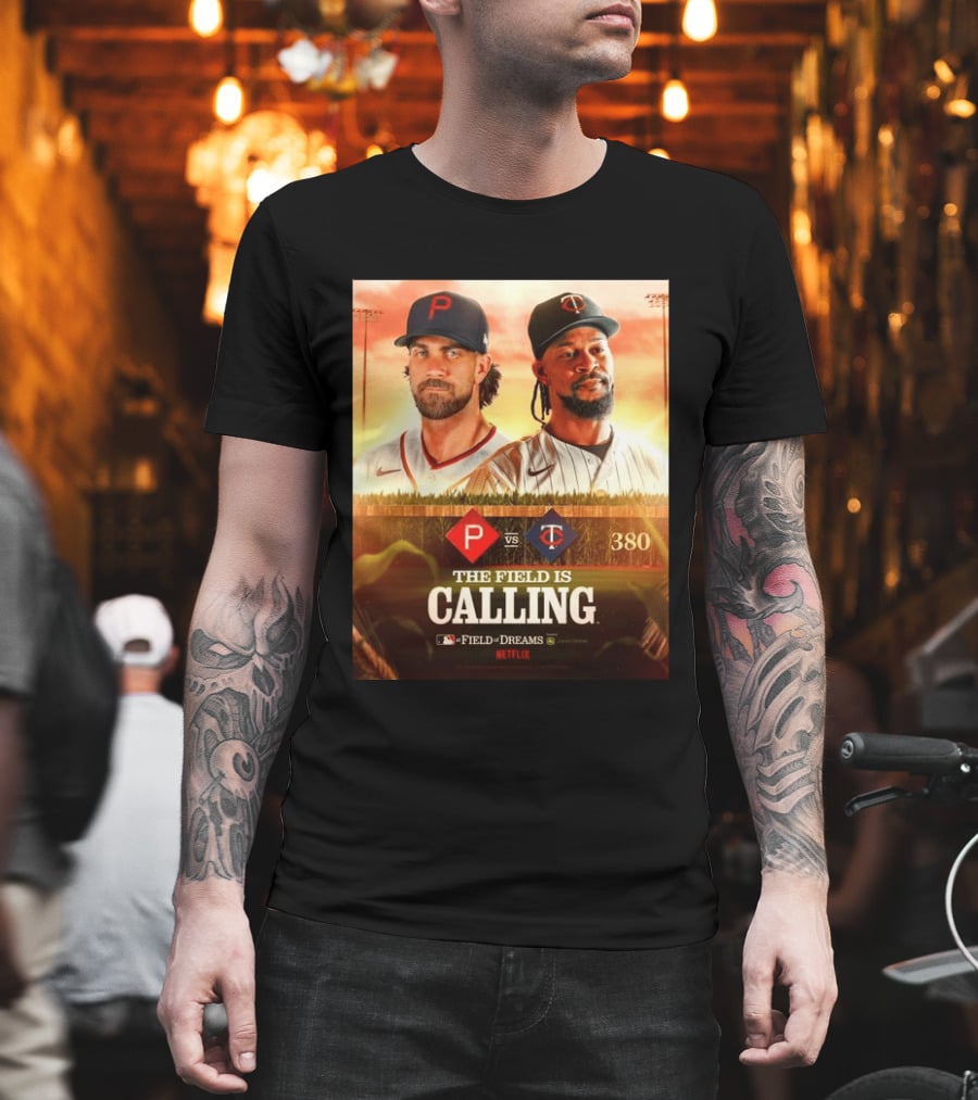 Philadelphia Vs Minnesota MLB Field Of Dreams Bryce Harper Byron Buxton Netflix 380 T-Shirt