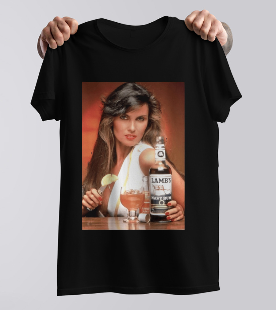 Lamb's Navy Rum Caroline Munro Orange Juice Cocktail Advertising T-Shirt
