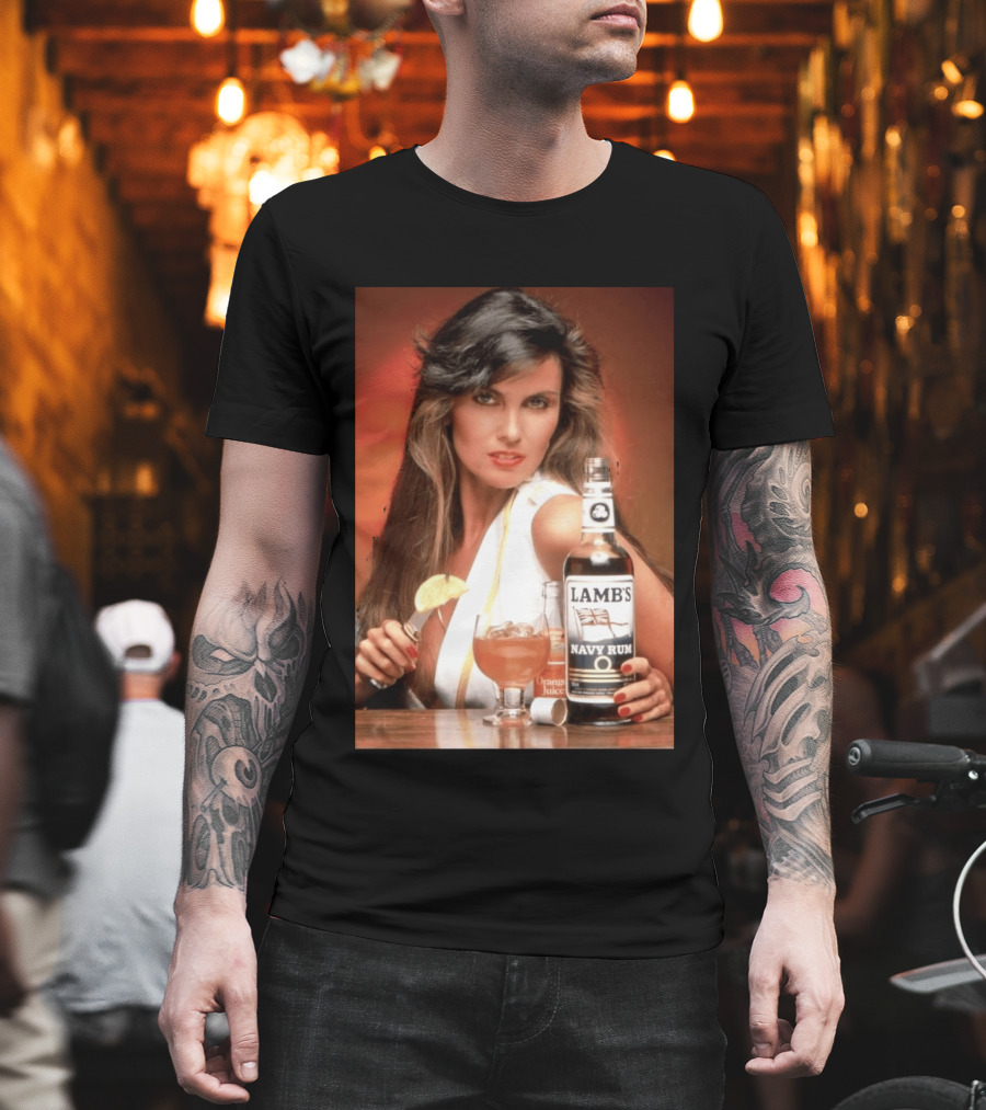 Lamb's Navy Rum Caroline Munro Orange Juice Cocktail Advertising T-Shirt