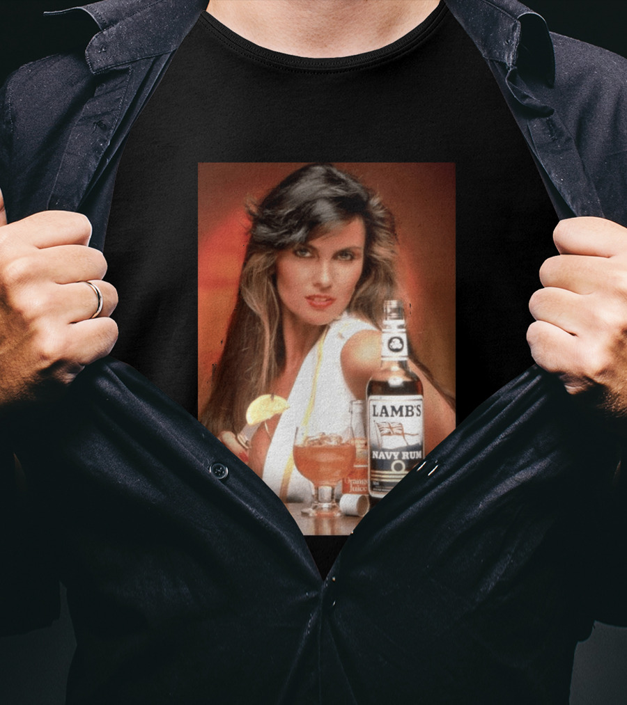 Lamb's Navy Rum Caroline Munro Orange Juice Cocktail Advertising T-Shirt