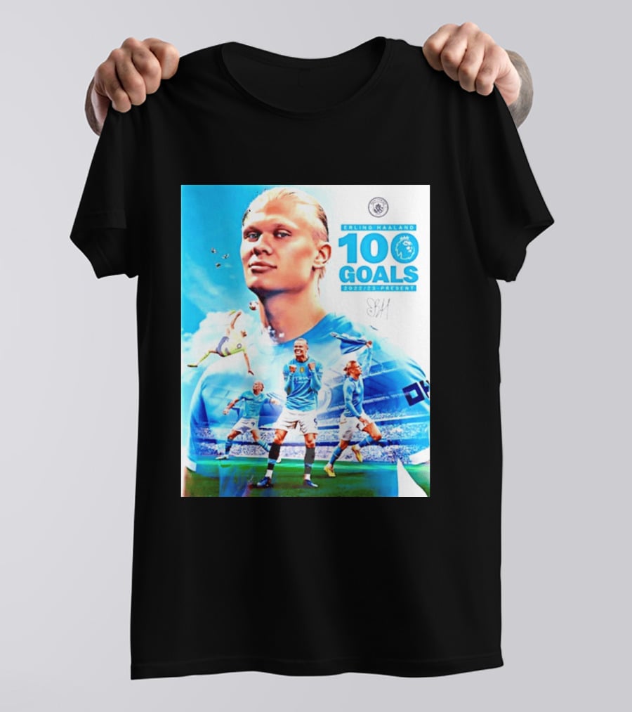 Erling Haaland 100 Goals Premier League 2022 2023 Present T-Shirt
