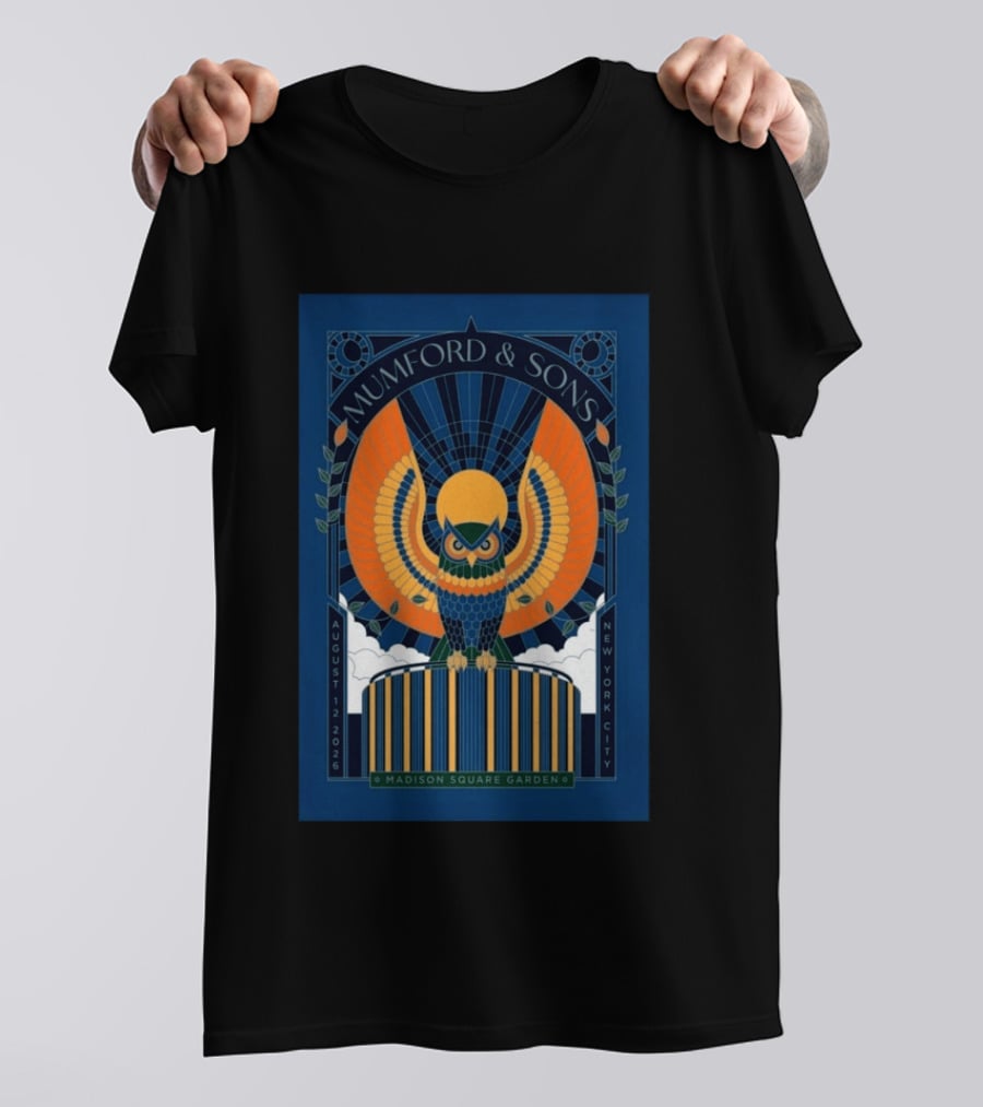Mumford And Sons Madison Square Garden New York City August 12 2026 Owl T-Shirt