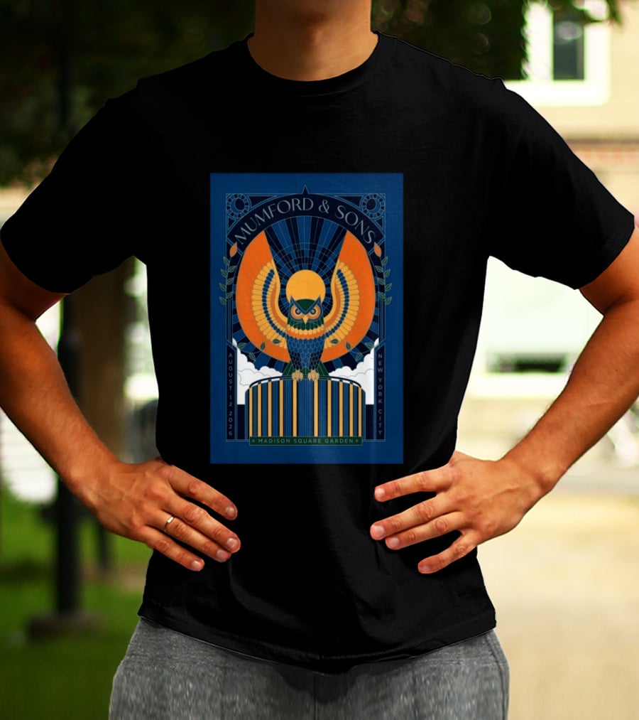 Mumford And Sons Madison Square Garden New York City August 12 2026 Owl T-Shirt