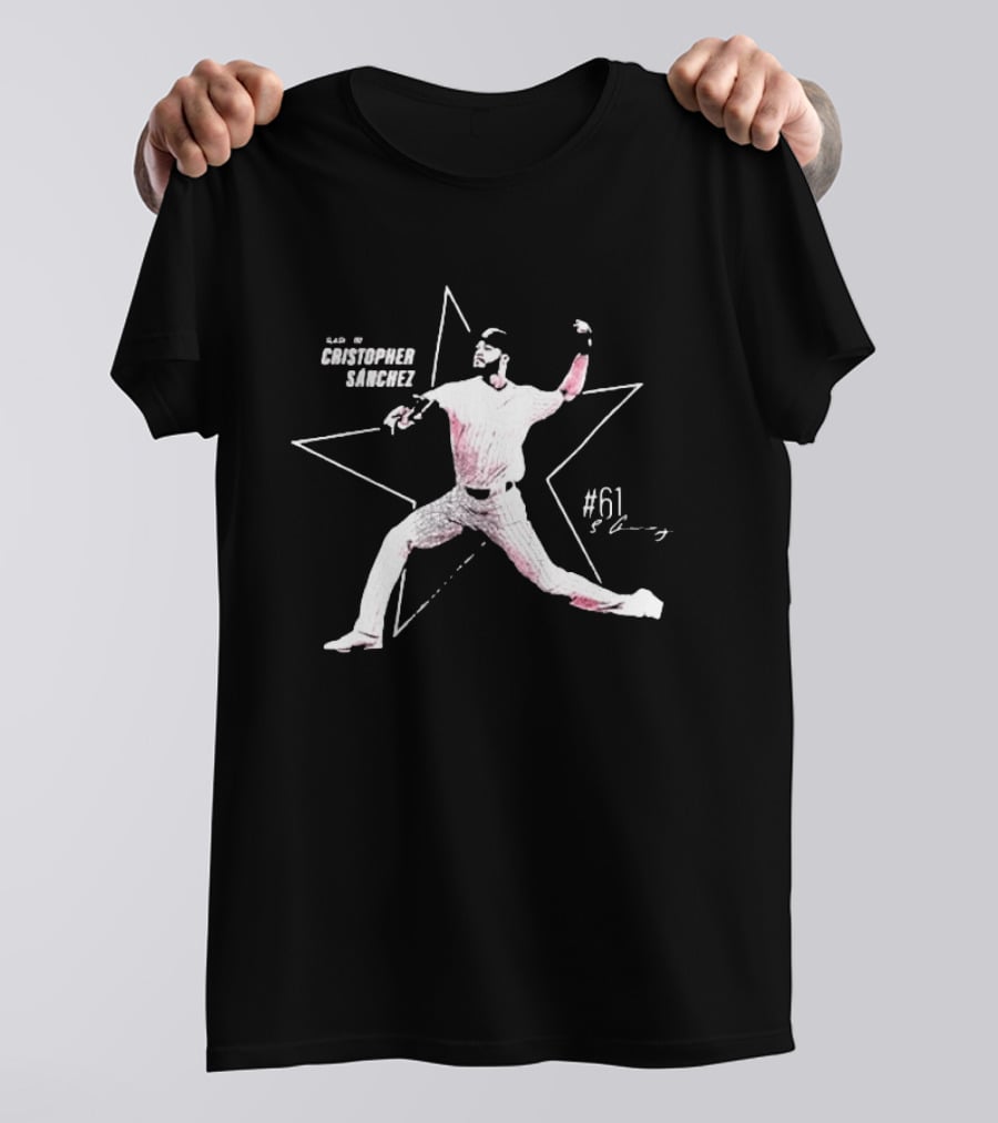 Philadelphia Phillies Cristopher Sánchez Pitching Star #61 T-Shirt