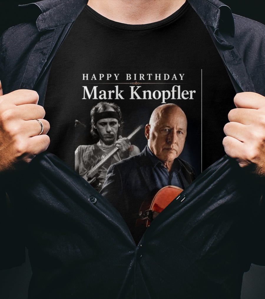 Mark Knopfler Birthday Celebration With Iconic Guitar T-Shirt