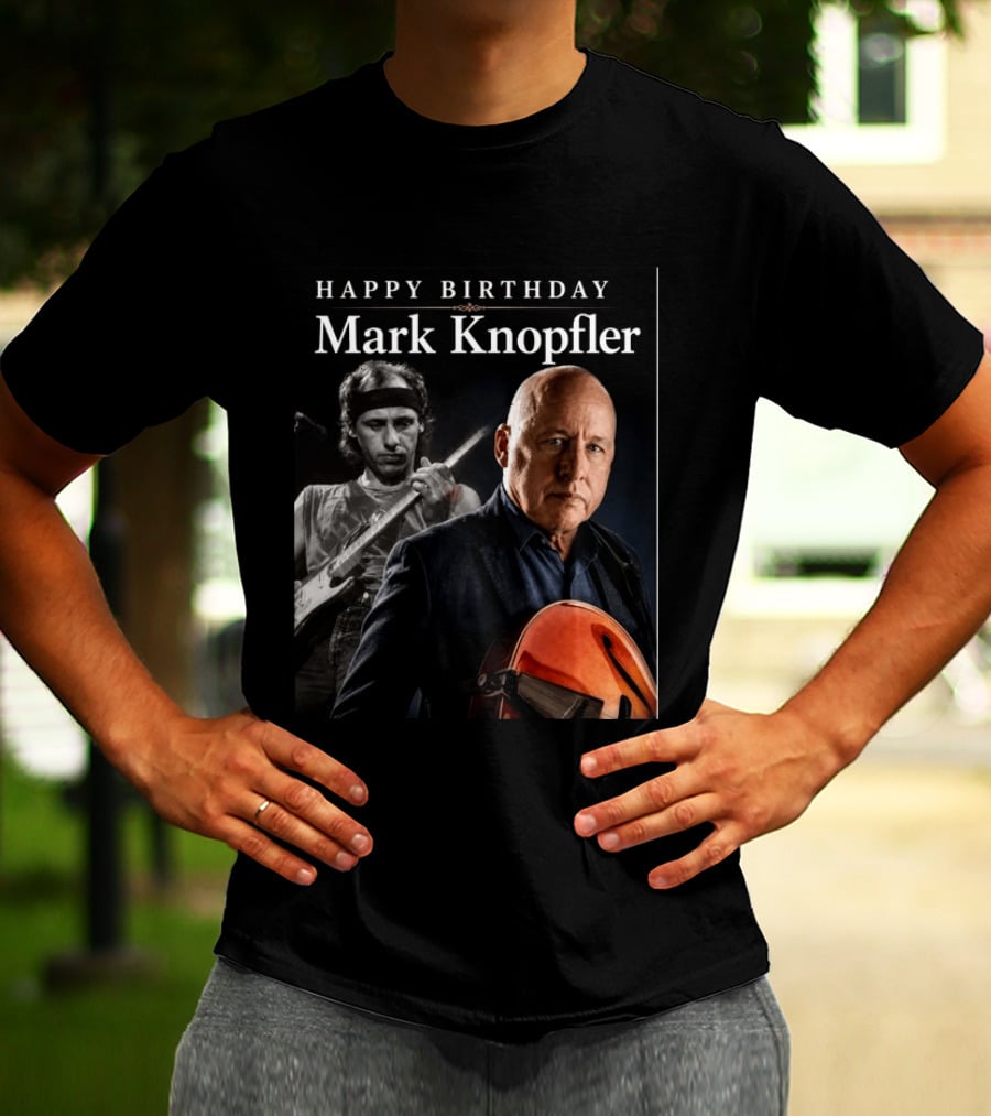 Mark Knopfler Birthday Celebration With Iconic Guitar T-Shirt