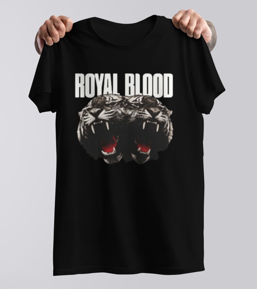 Royal Blood Dead Company Coloured Tiger Faded Black T-Shirt