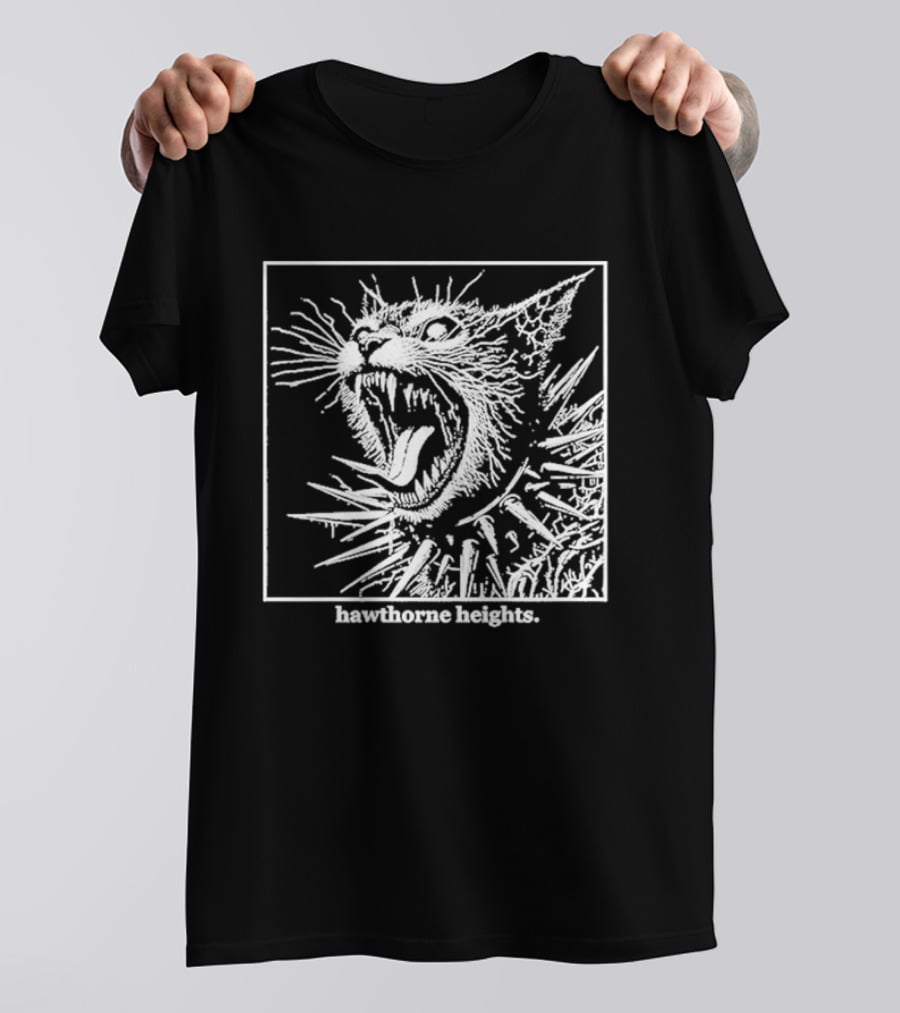 Hawthorne Heights Spiked Collar Cat Punk T-Shirt