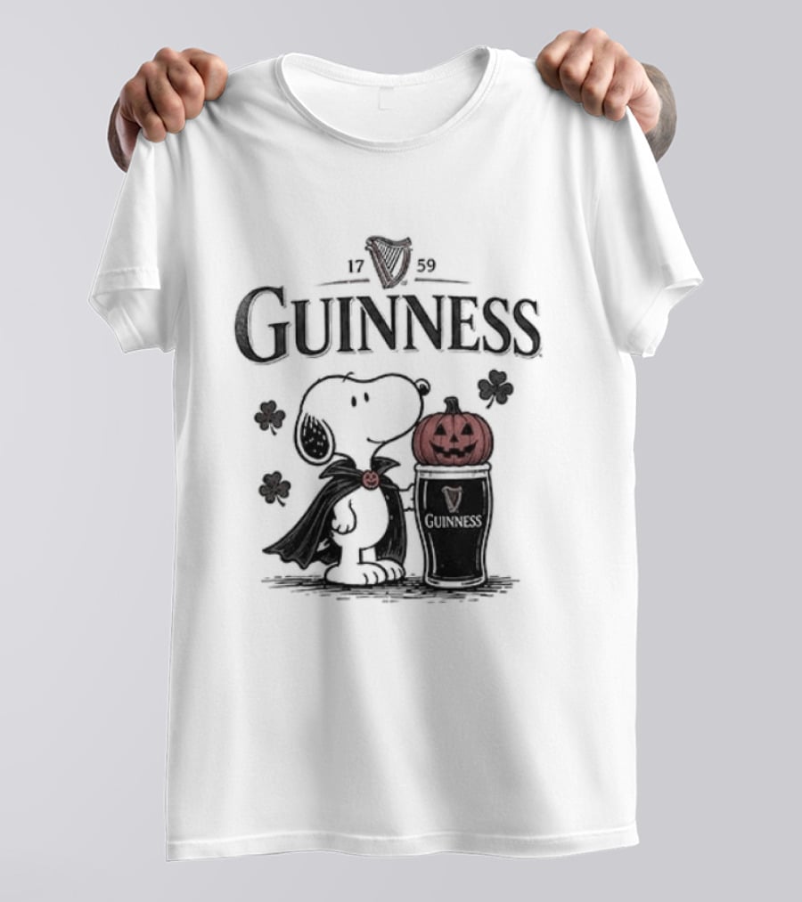 Guinness Snoopy Halloween Vampire Dark Brew Pumpkin T-Shirt