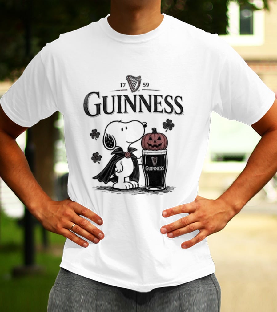 Guinness Snoopy Halloween Vampire Dark Brew Pumpkin T-Shirt