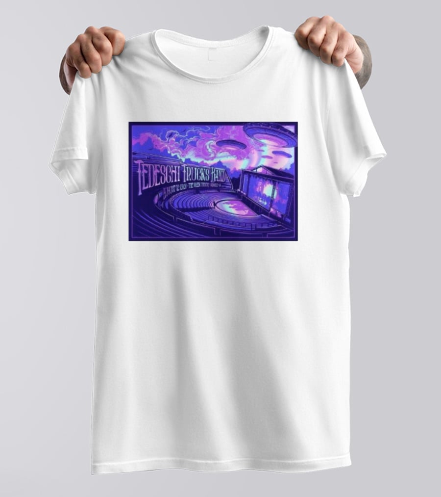 Tedeschi Trucks Band Greek Theatre Berkeley August 12 2026 Concert With UFOs And Neon Lights T-Shirt