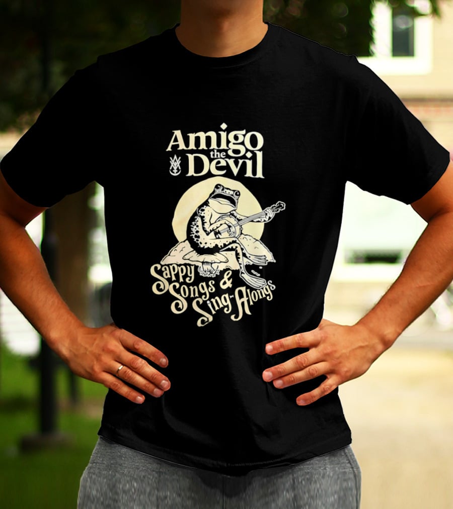 Amigo The Devil Sappy Songs And Sing Alongs Frog Playing Banjo T-Shirt