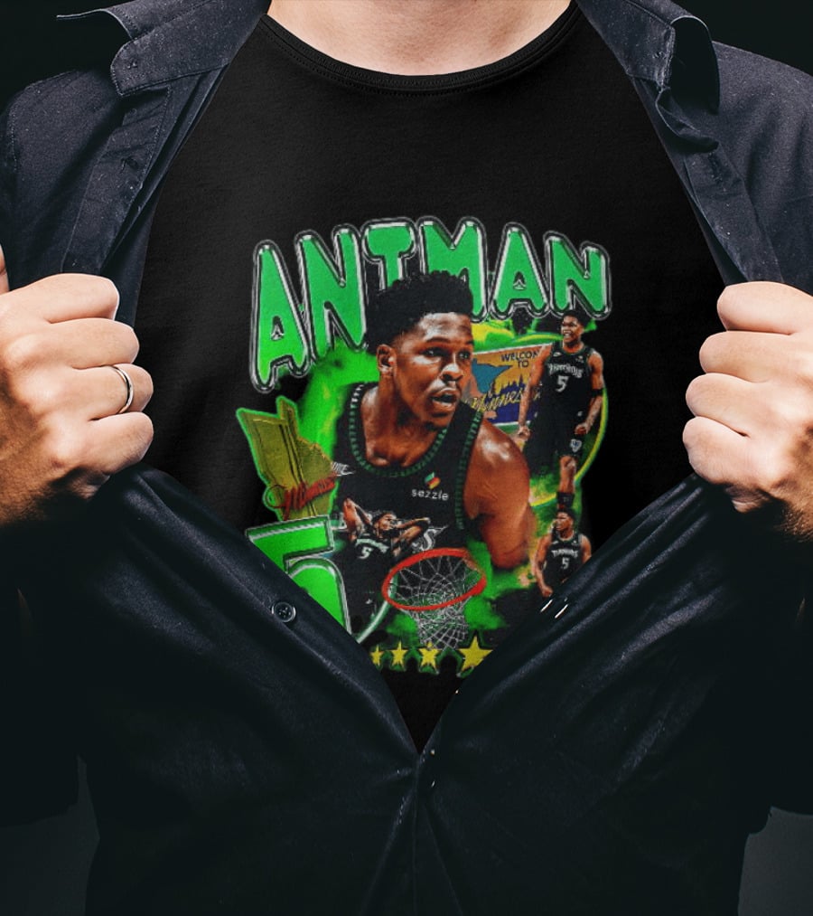ANITMAN 5 Anthony Edwards Minnesota Timberwolves Welcome To Minnesota T-Shirt