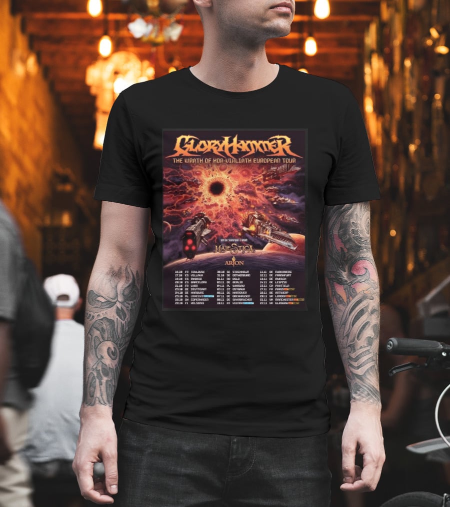 Gloryhammer The Wrath Of Kor Virliath European Tour Dates With Support From Majestica Arion T-Shirt