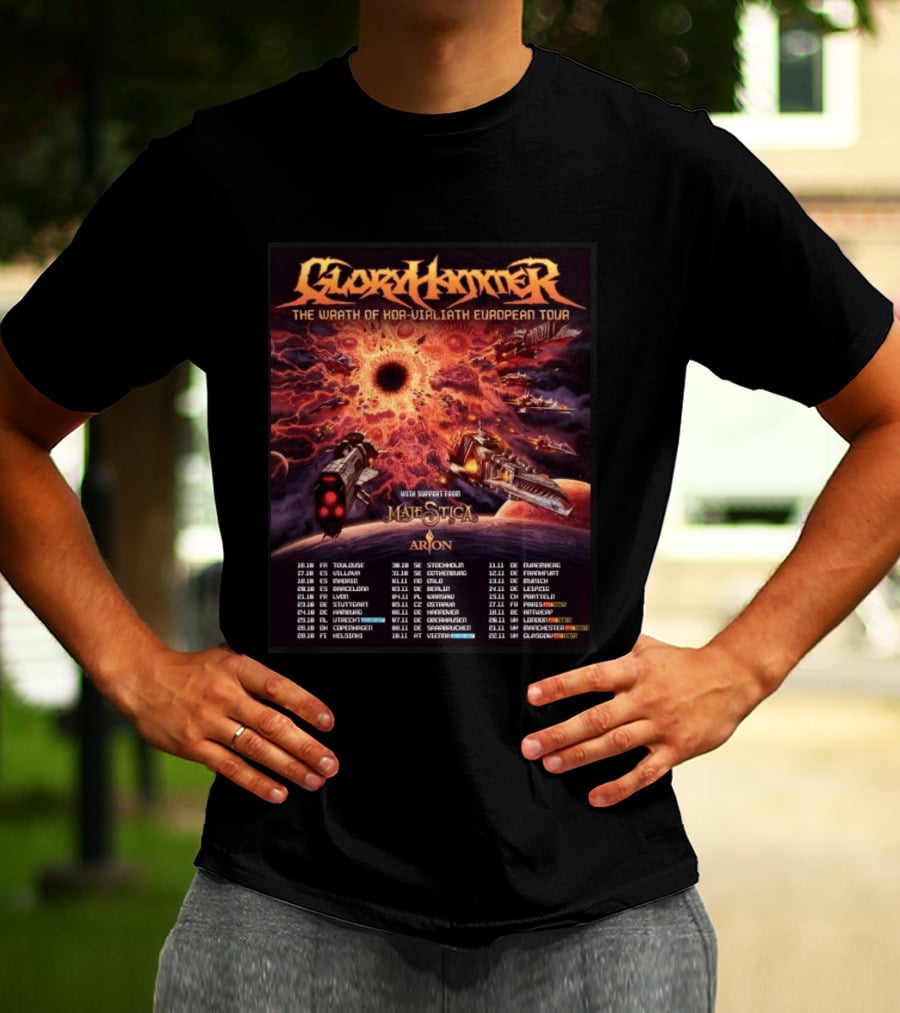 Gloryhammer The Wrath Of Kor Virliath European Tour Dates With Support From Majestica Arion T-Shirt