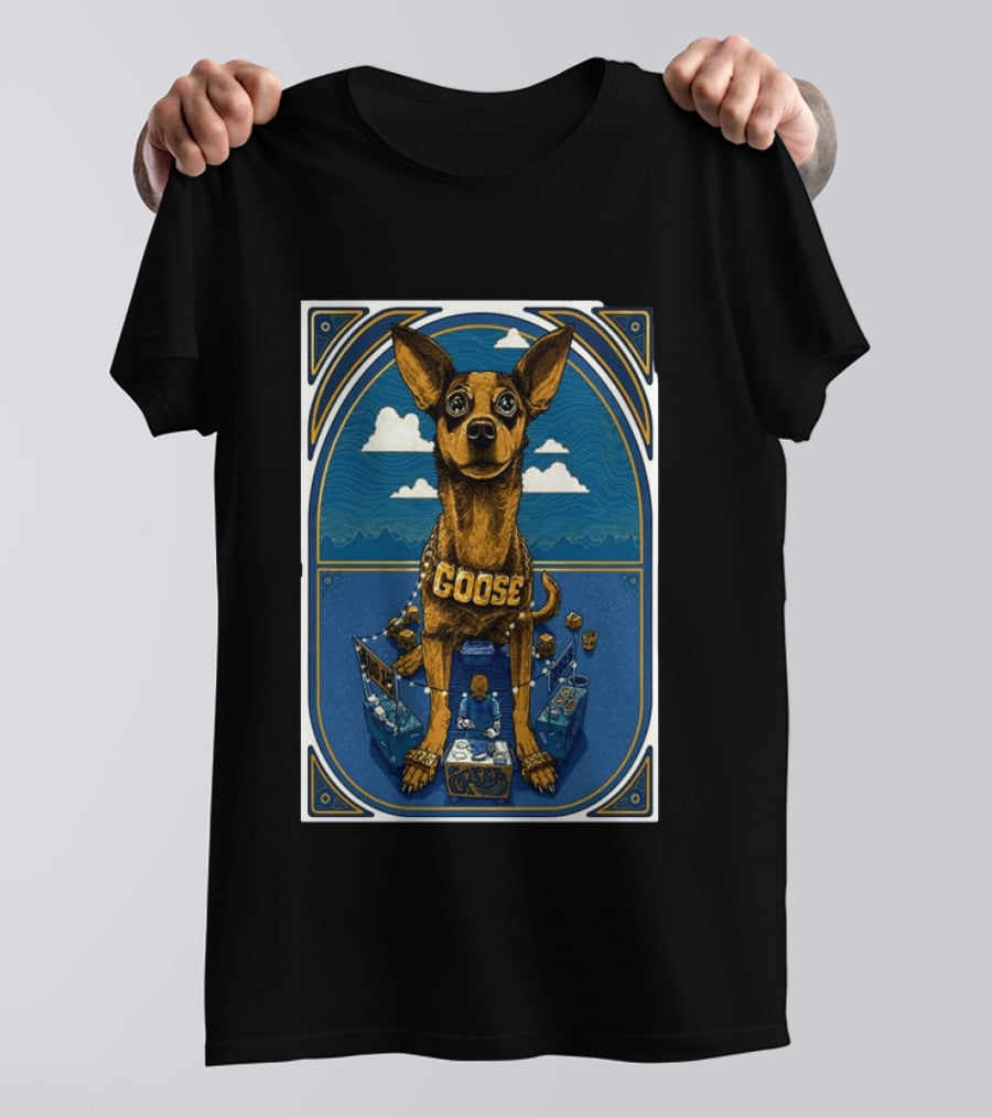 Goose Los Angeles Greek Theatre August 14 2026 Event With Dog And Clouds T-Shirt