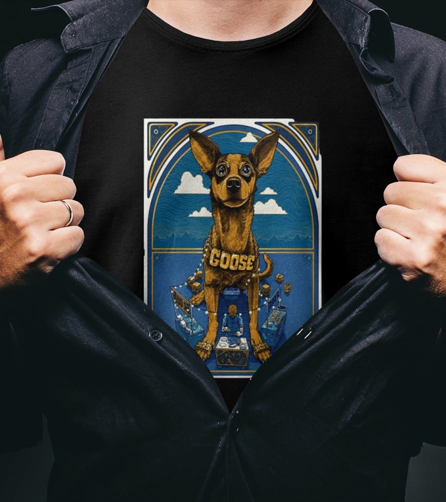 Goose Los Angeles Greek Theatre August 14 2026 Event With Dog And Clouds T-Shirt