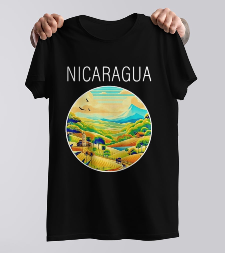 Nicaragua Scenic Landscape Central America Vibrant Mountain View T-Shirt