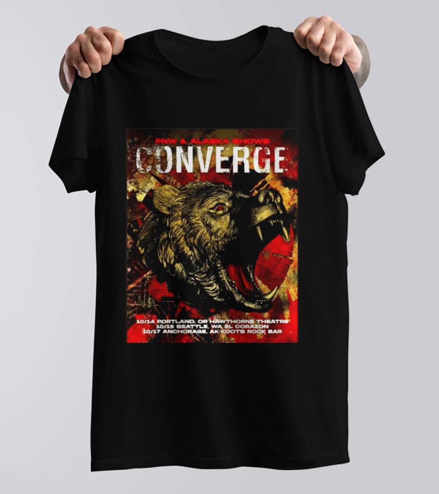 PNW Alaska Shows Converge Bear October Portland Seattle Anchorage Tour Dates T-Shirt