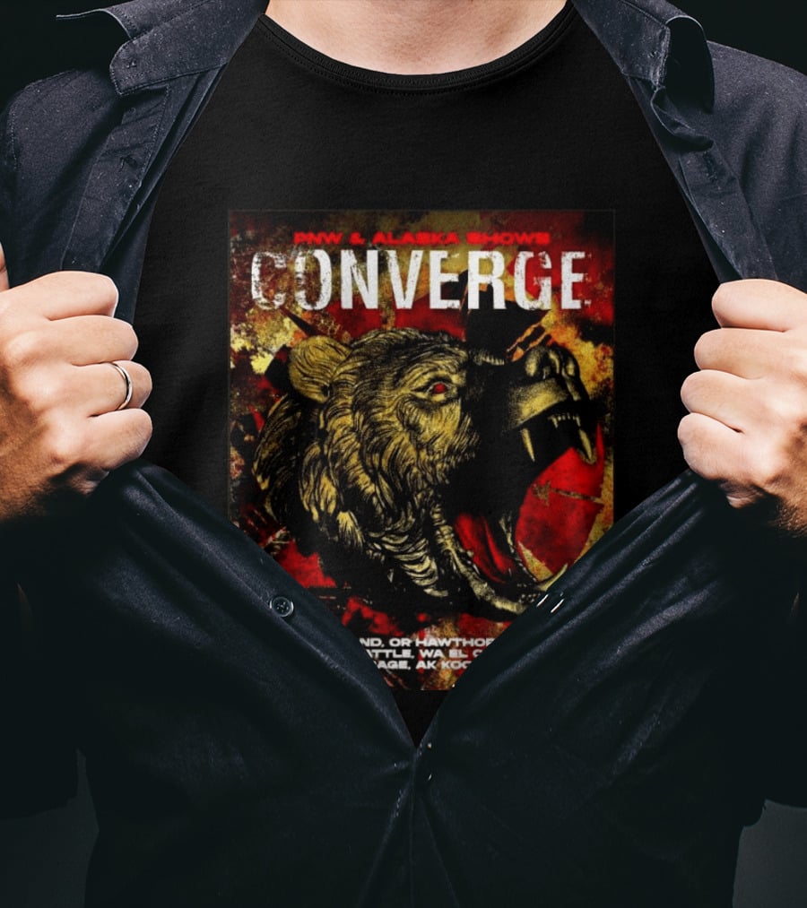 PNW Alaska Shows Converge Bear October Portland Seattle Anchorage Tour Dates T-Shirt