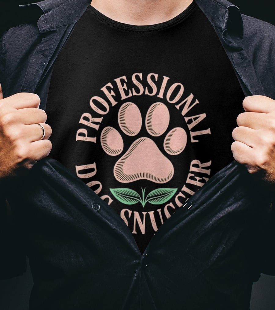 Professional Dog Snuggler Paw Print T-Shirt