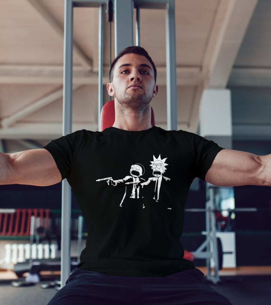 Rick And Morty Pulp Fiction Crossover Adult Swim T-Shirt