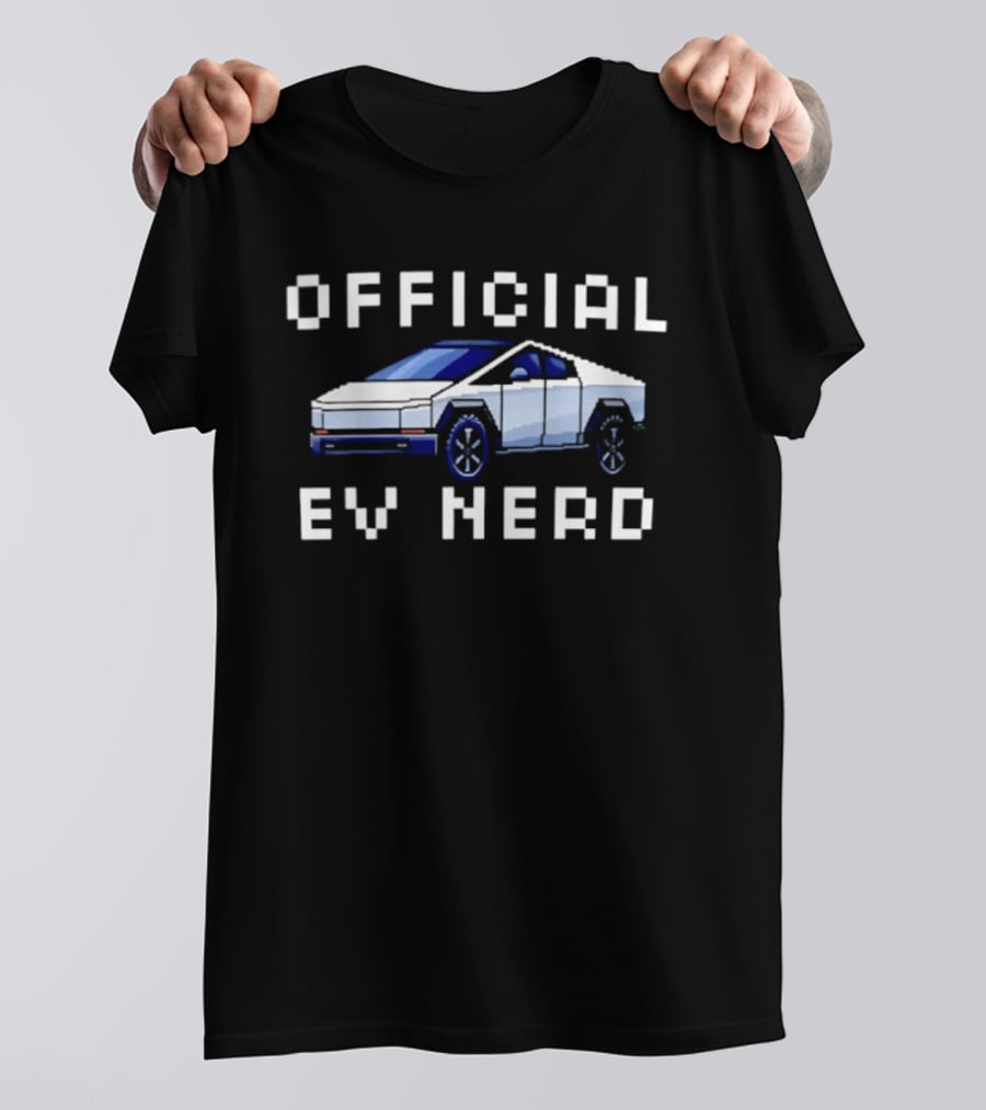 Official Ev Nerd Cybertruck Pixel Tesla T-Shirt