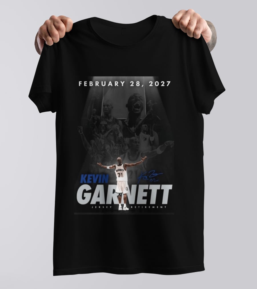 Kevin Garnett February 28 2027 Jersey Retirement T-Shirt