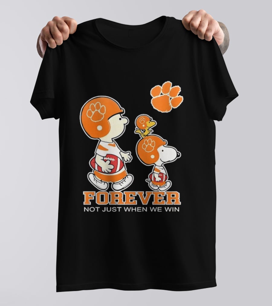 Snoopy Woodstock Charlie Brown Clemson Tigers Forever Not Just When We Win T-Shirt
