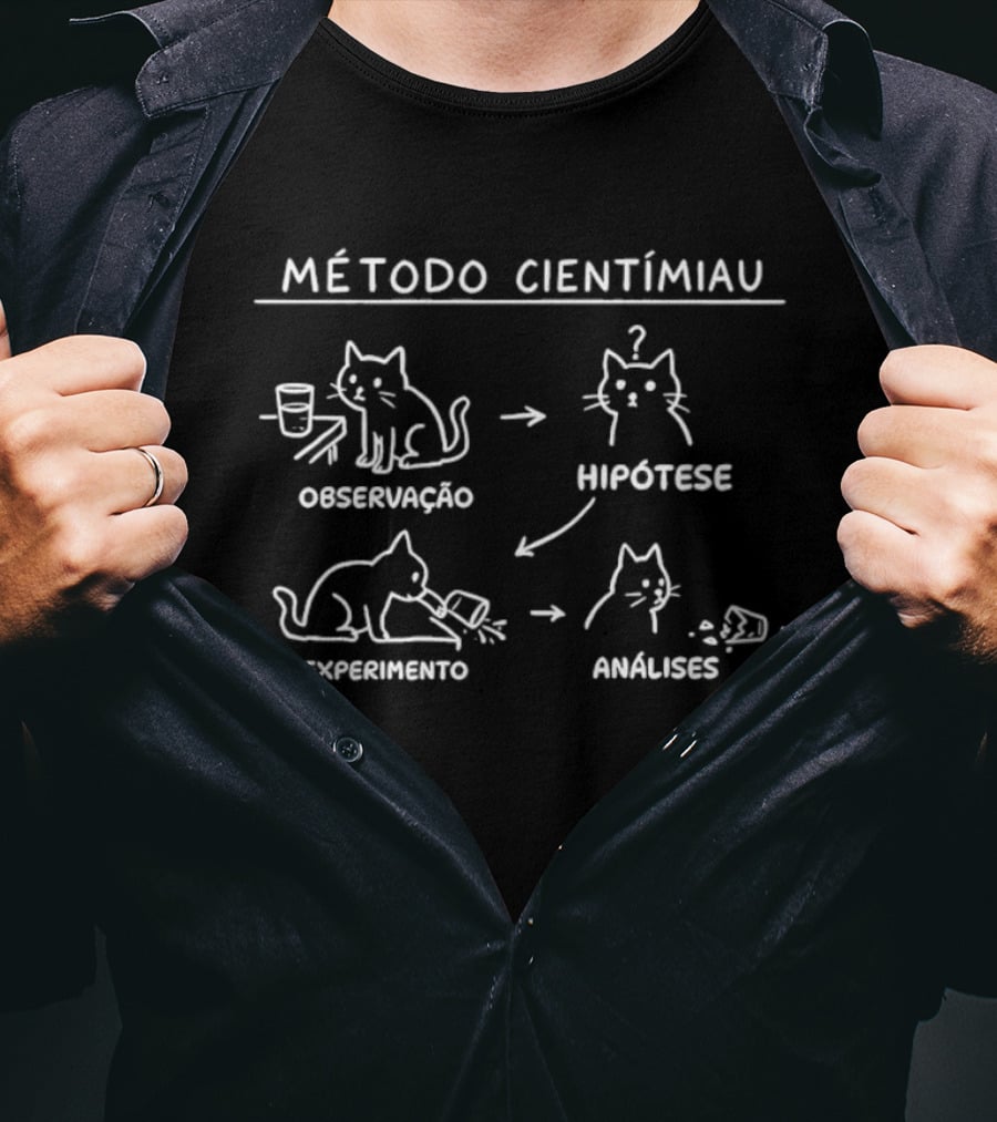 Metodo Cientimiau Cat Science Process Scientific Method T-Shirt