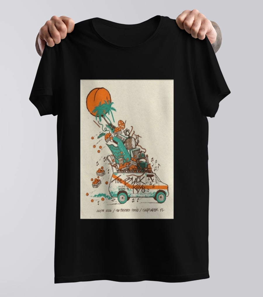 The Black Keys July 28 2026 The Daycare Sound Clearwater FL Van And Music Instruments T-Shirt