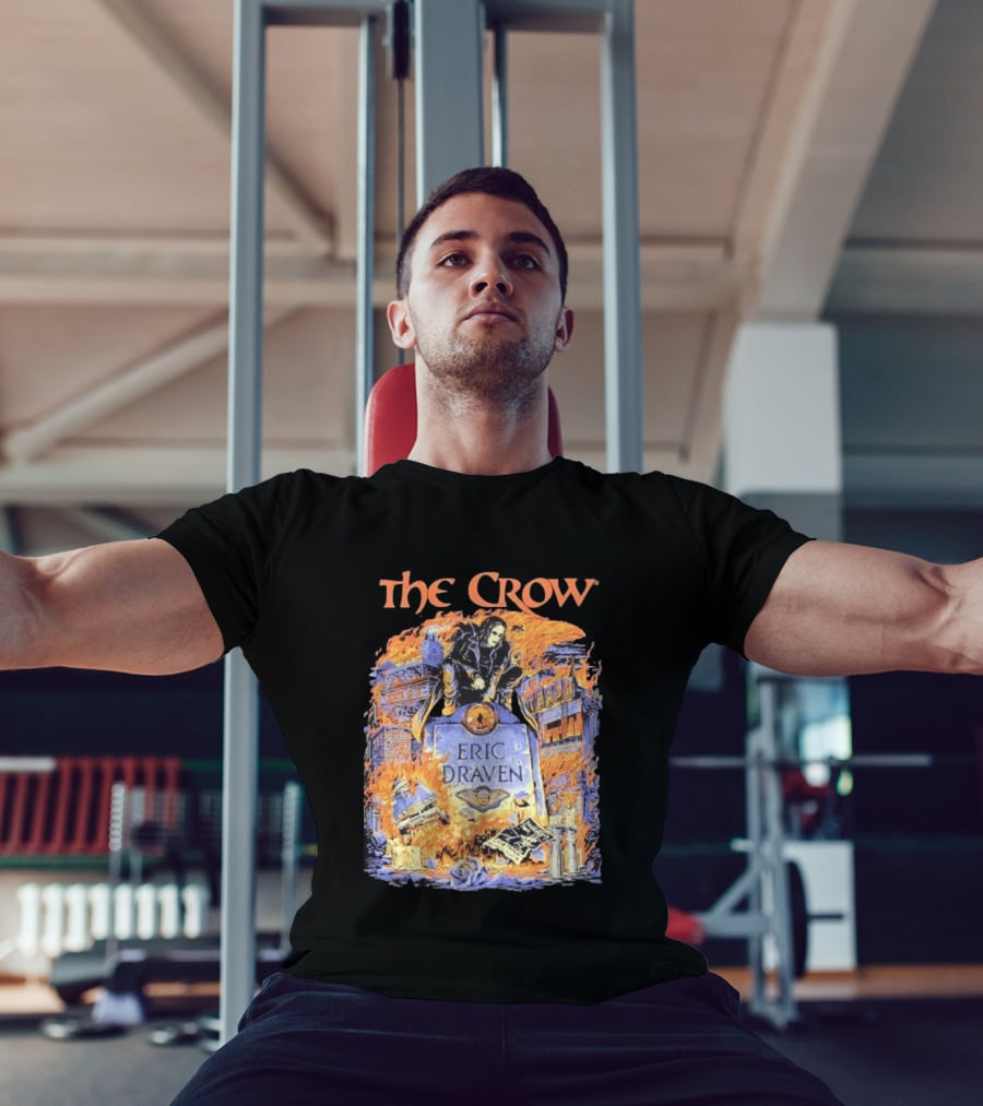 The Crow Eric Draven Devil's Night Trash City Buildings Flames T-Shirt