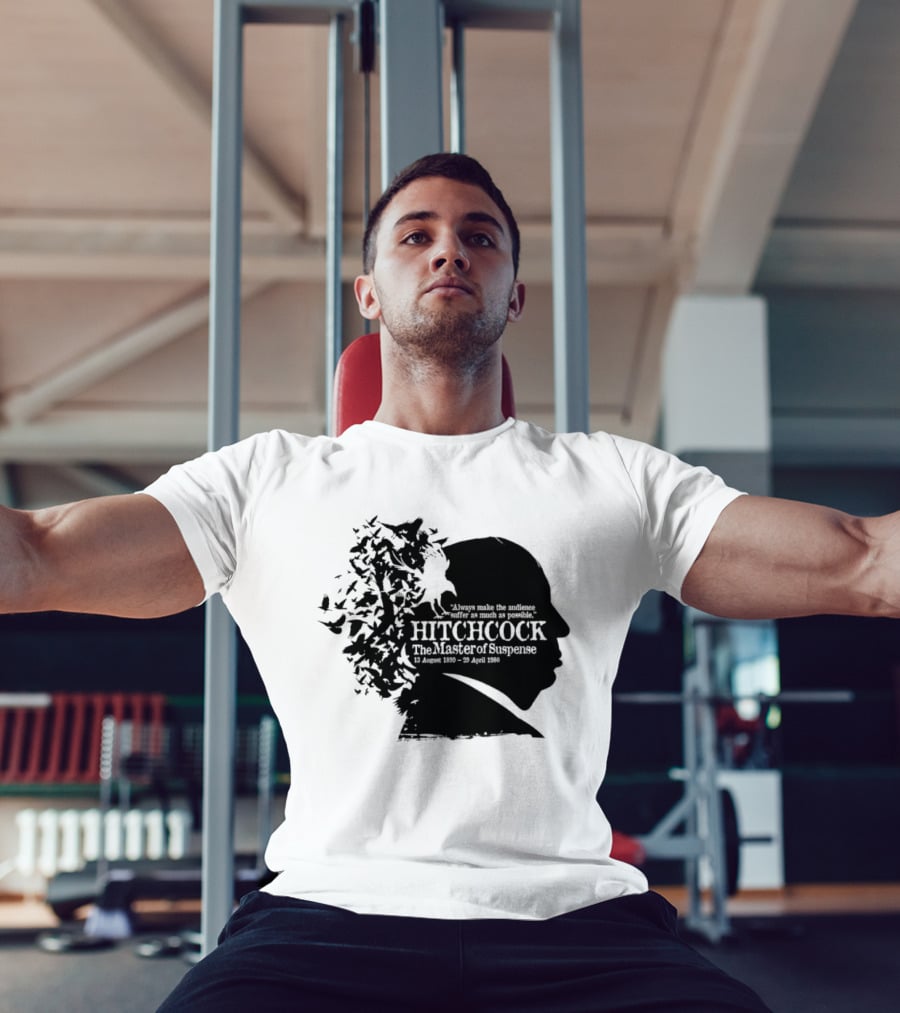 Alfred Hitchcock The Master Of Suspense Silhouette Birds 1899 1980 T-Shirt