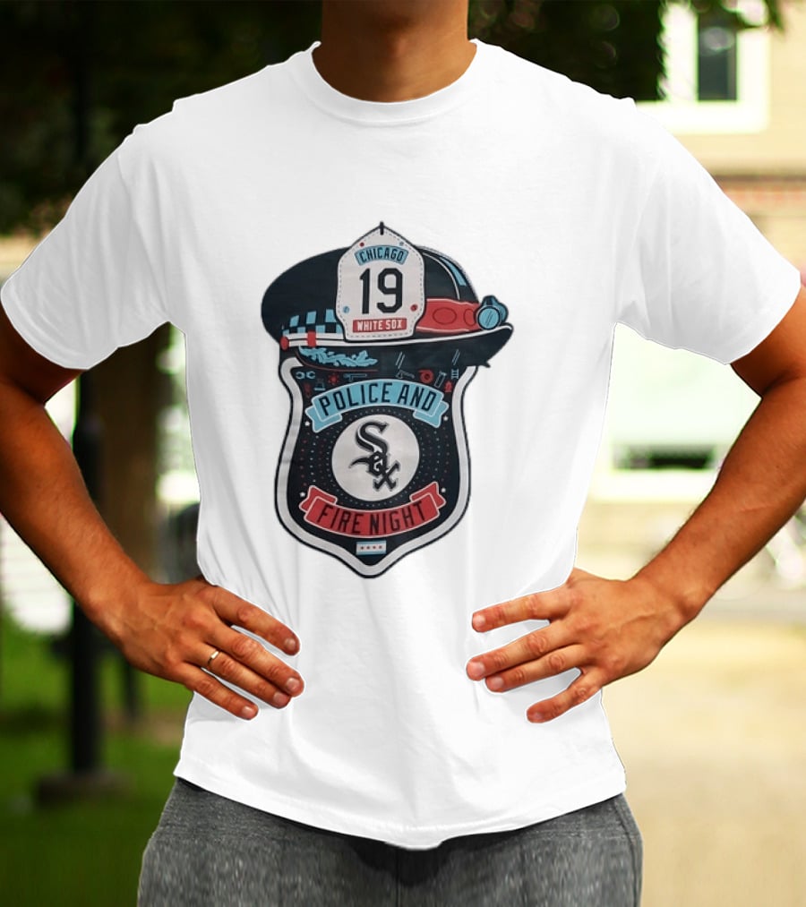 Chicago White Sox Police And Fire Night 19 Badge Hat Sox T-Shirt
