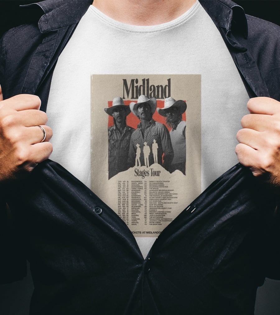 Midland Stages Tour 2026 Concert Dates And Locations T-Shirt
