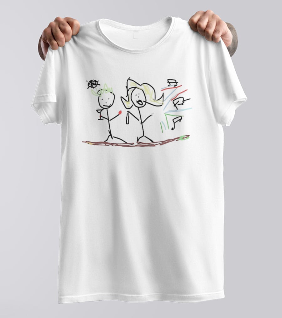 Disco Party Couple With Music Notes And Cocktails Vibes T-Shirt