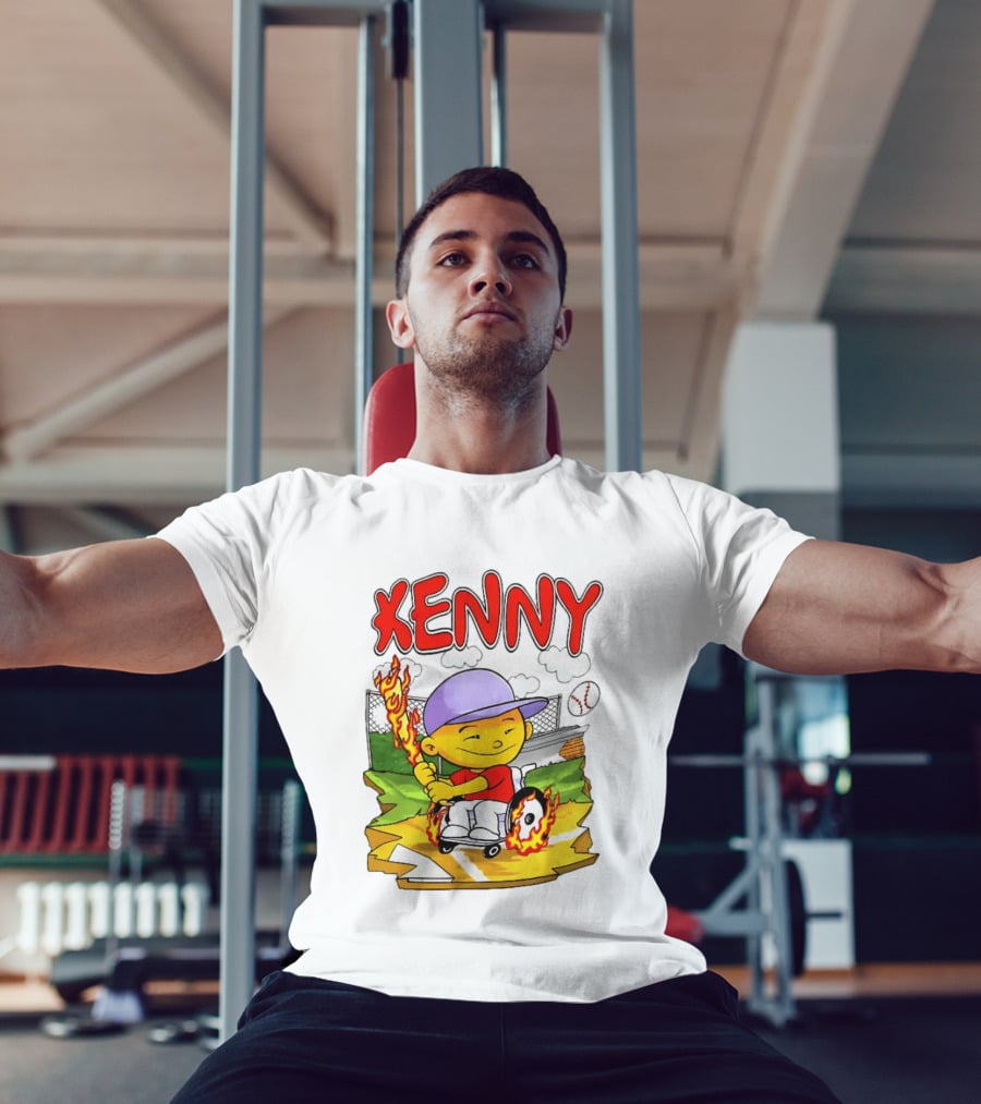 Kenny Kawaguchi Backyard Baseball Character Wheelchair Flames T-Shirt