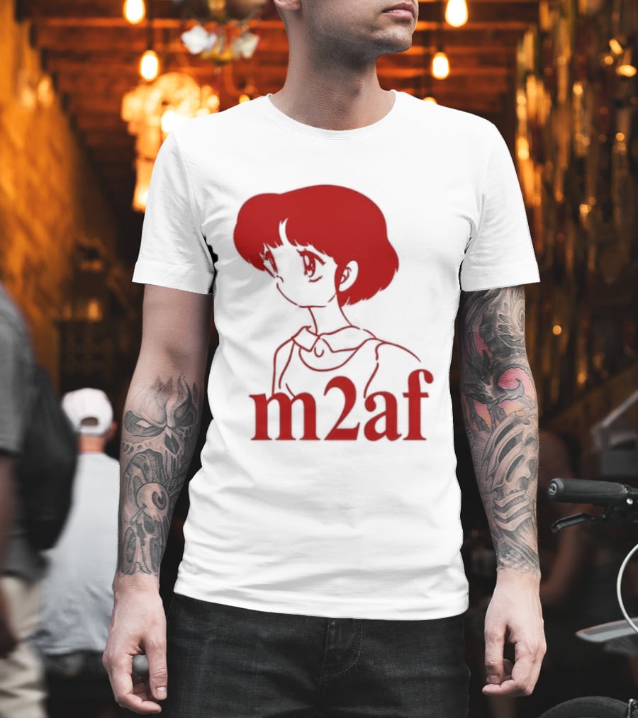 Nick M2af Ranma Anime Profile Red Sketch T-Shirt