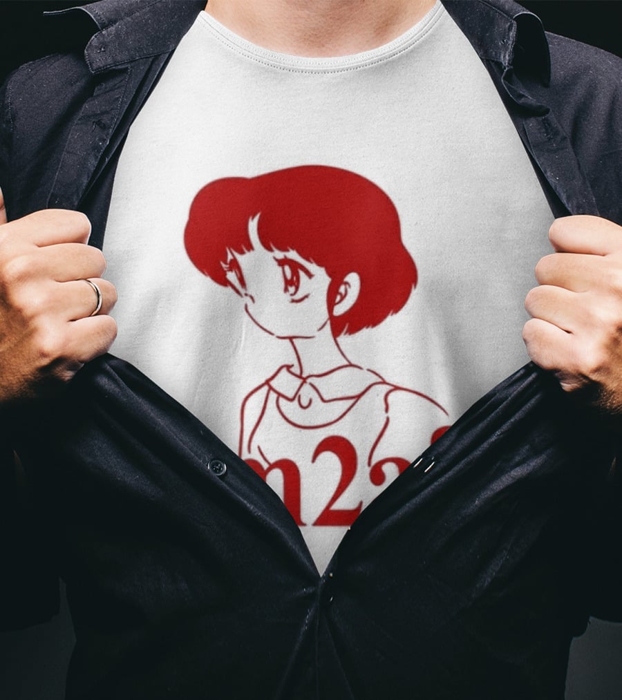 Nick M2af Ranma Anime Profile Red Sketch T-Shirt