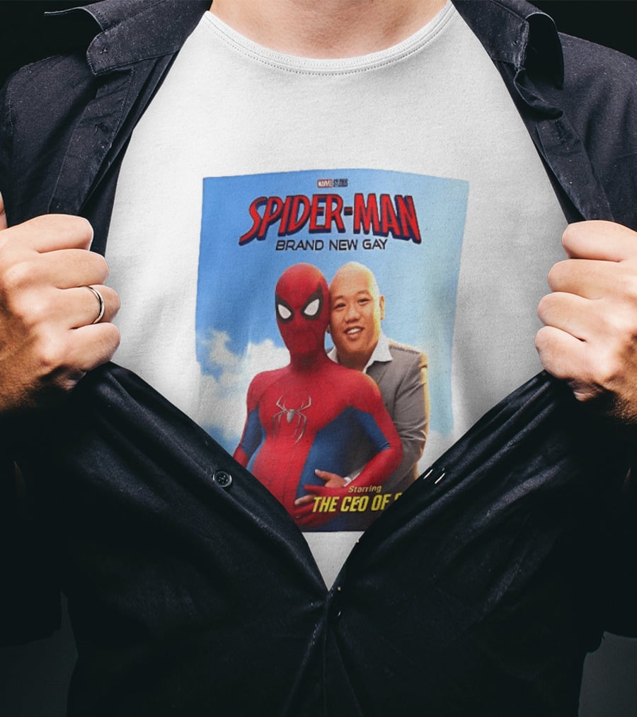 Spider Man Brand New Gay Starring The CEO Of Sex Marvel Studios T-Shirt