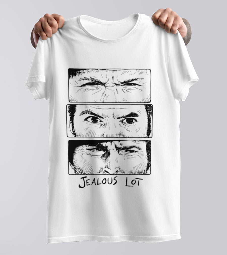 Jealous Lot Eyes Drawing Three Panels T-Shirt