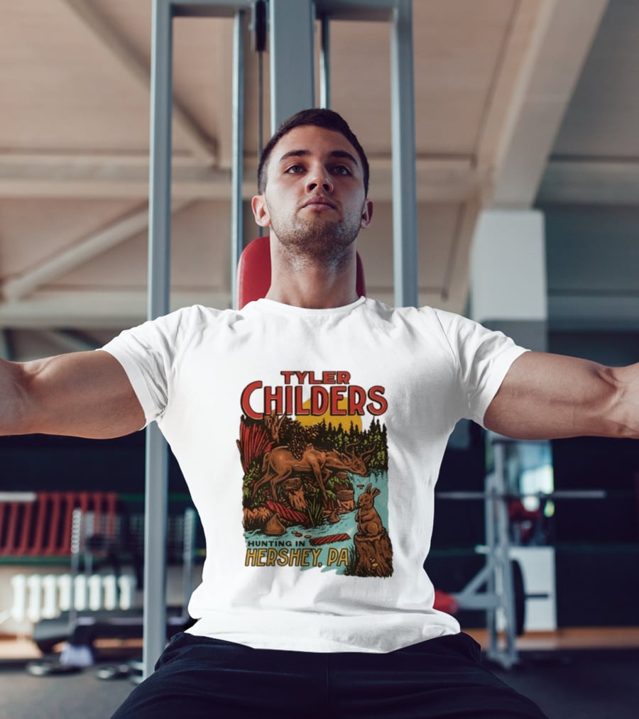 Tyler Childers Hunting In Hershey PA Deer And Rabbit Scene T-Shirt