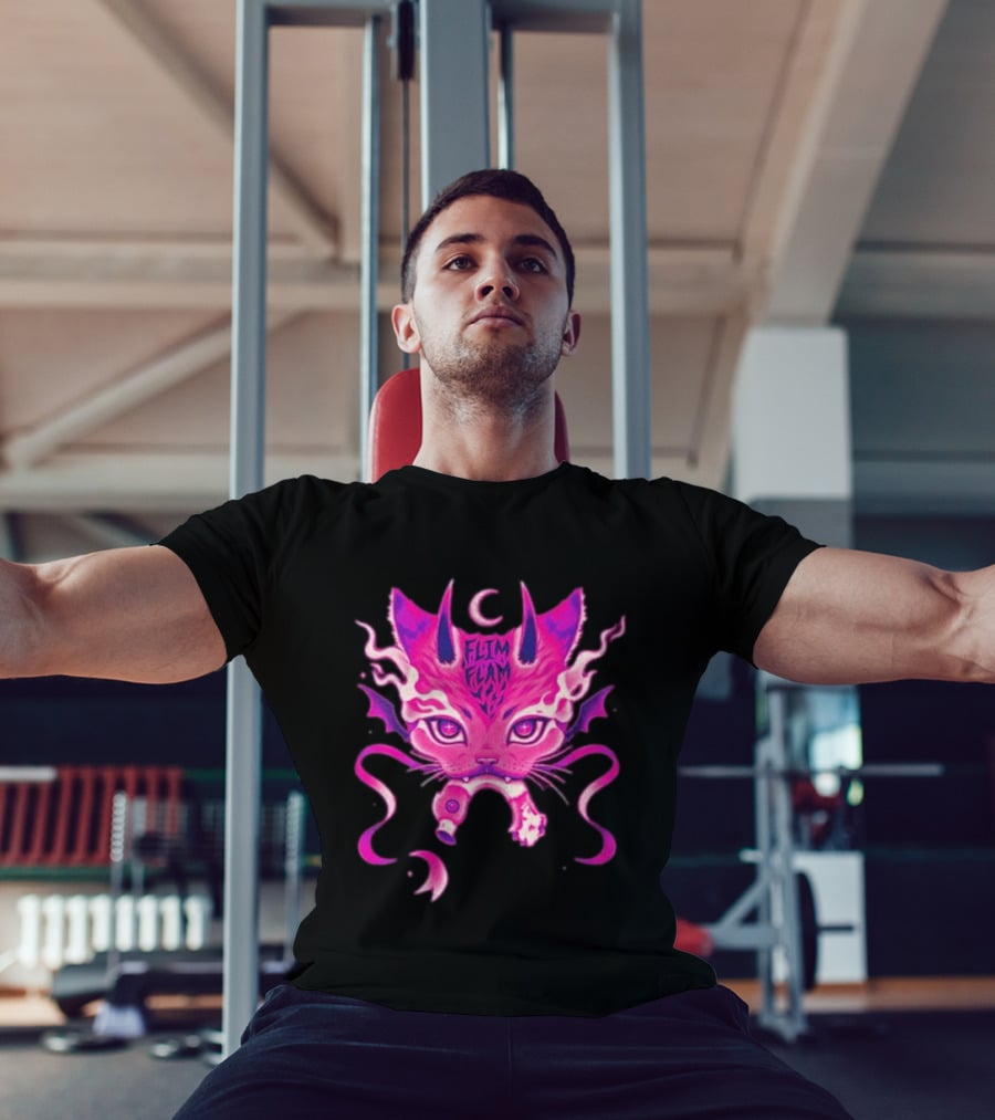 Flim Flam Flamingo DevilCat Fantasy T-Shirt