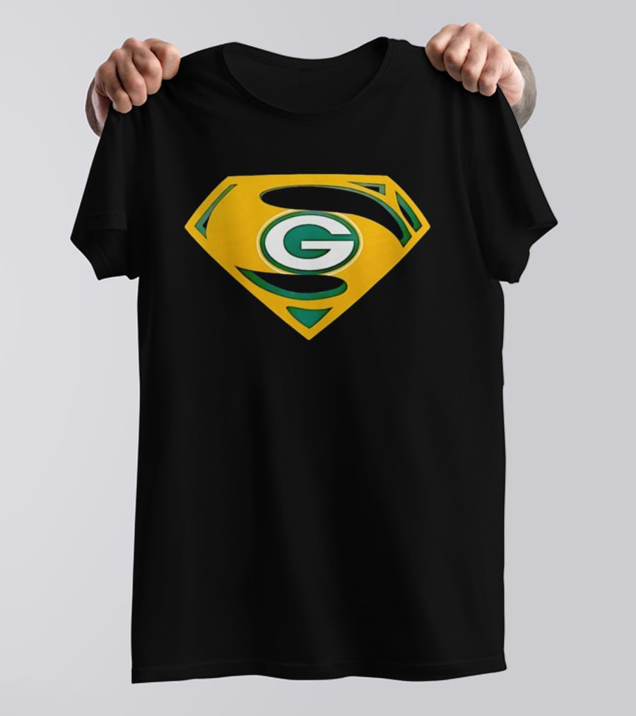 Green Bay Packers G In Superman Shield T-Shirt
