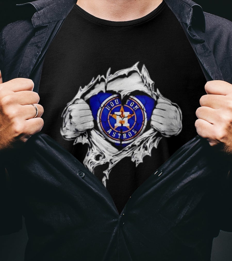 Houston Astros Ripped Skin MLB Baseball Hidden T-Shirt