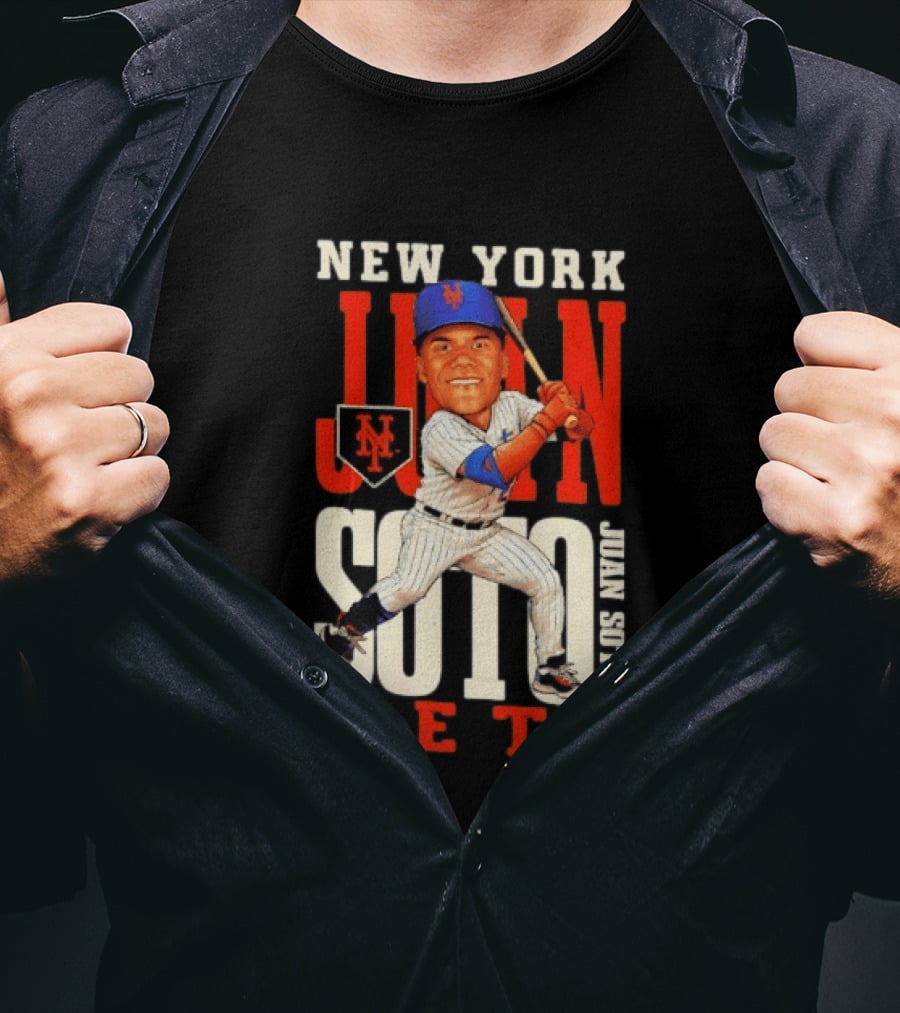 New York Mets Juan Soto Caricature MLB Baseball T-Shirt