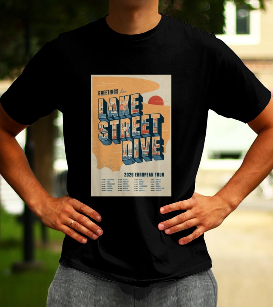 Greetings From Lake Street Dive 2026 European Tour Paris October 16 Le Bataclan T-Shirt