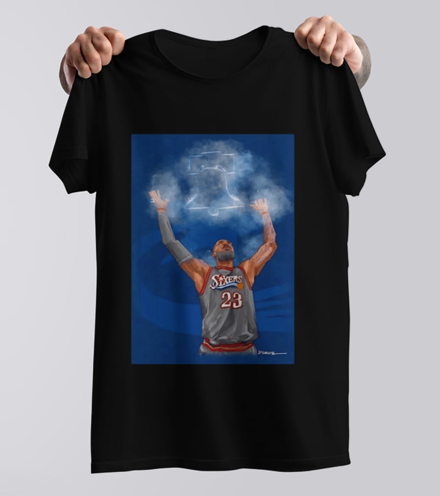 LeBron James Philadelphia 76ers 23 Liberty Bell Jersey T-Shirt
