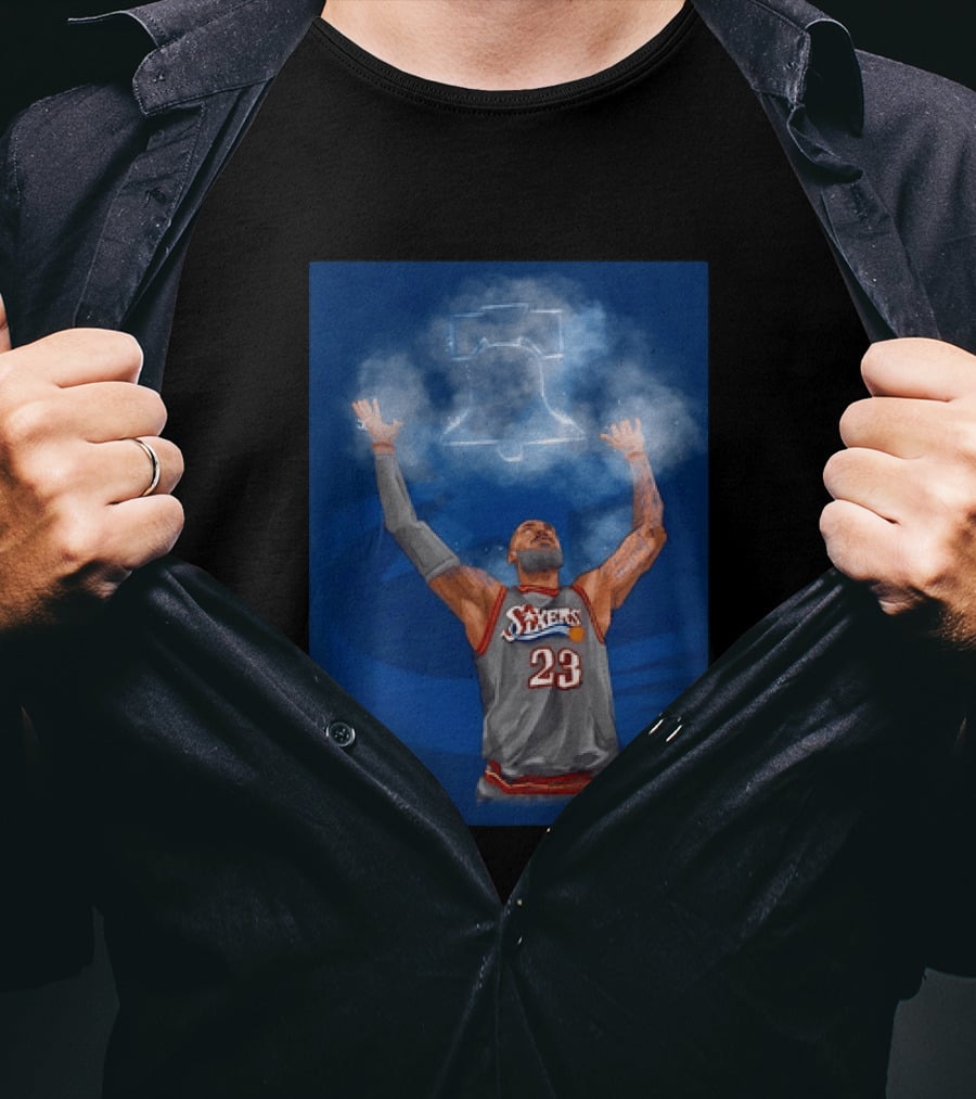 LeBron James Philadelphia 76ers 23 Liberty Bell Jersey T-Shirt