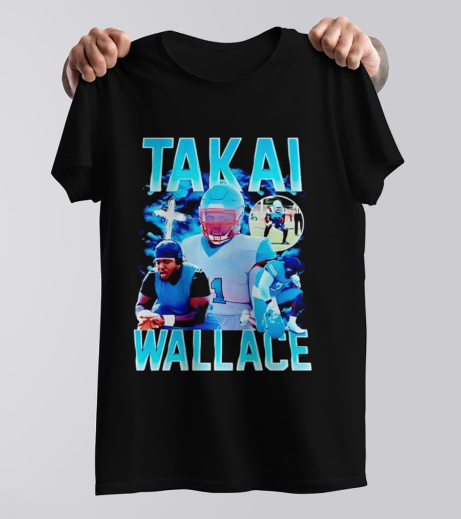 Takai Wallace Football Athlete Sports Action Collage T-Shirt